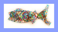 Mixed media Fish with Yellow and Blue Fins
