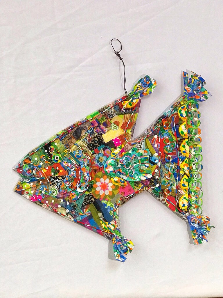 Extra Large Mixed Media Fish #2 (Sorry..this one is gone but I would be happy to make you something similar.)