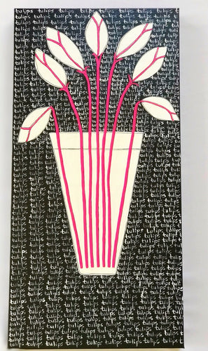 Black, White and Pink Tulips