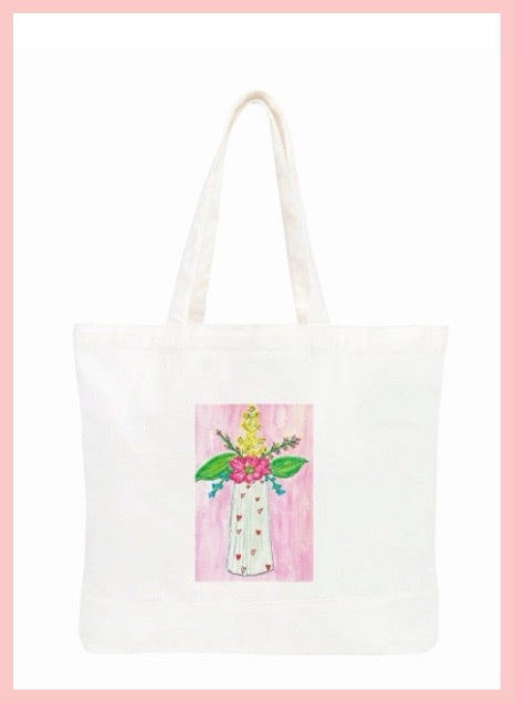 Hot Pink Carnation Cotton Tote Bag