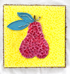 Pink Pear on Yellow
