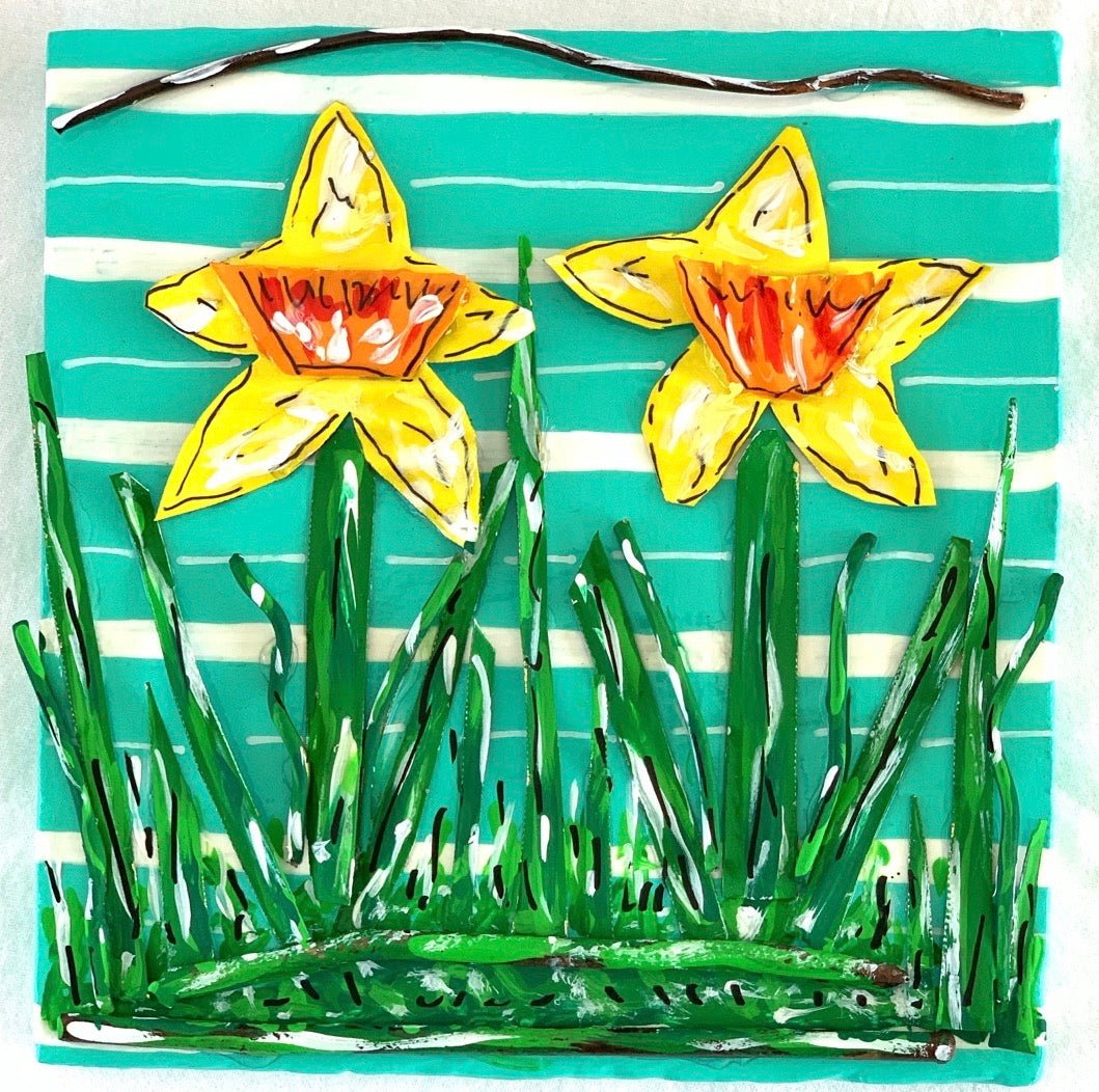 Tin can Daffodils (Sorry..this one is gone but I would be happy to make you something similar.)
