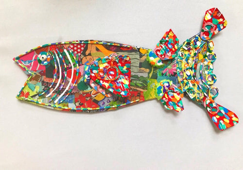Summer Fish On Black and White Collage – Deane V Bowers Art