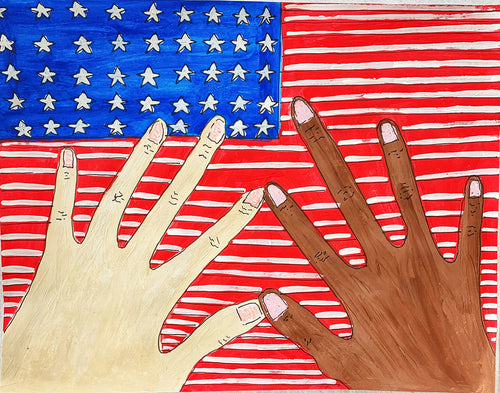 Two Hands and The Flag (wearable art)